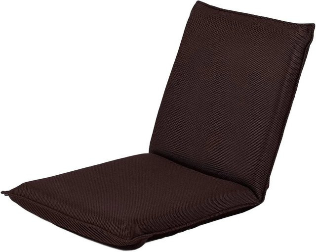 Costway Bodenstuhl mit Rückenlehne und Polsterung, Farbe Braun, Modernes Design für das Wohnzimmer - Bild 1