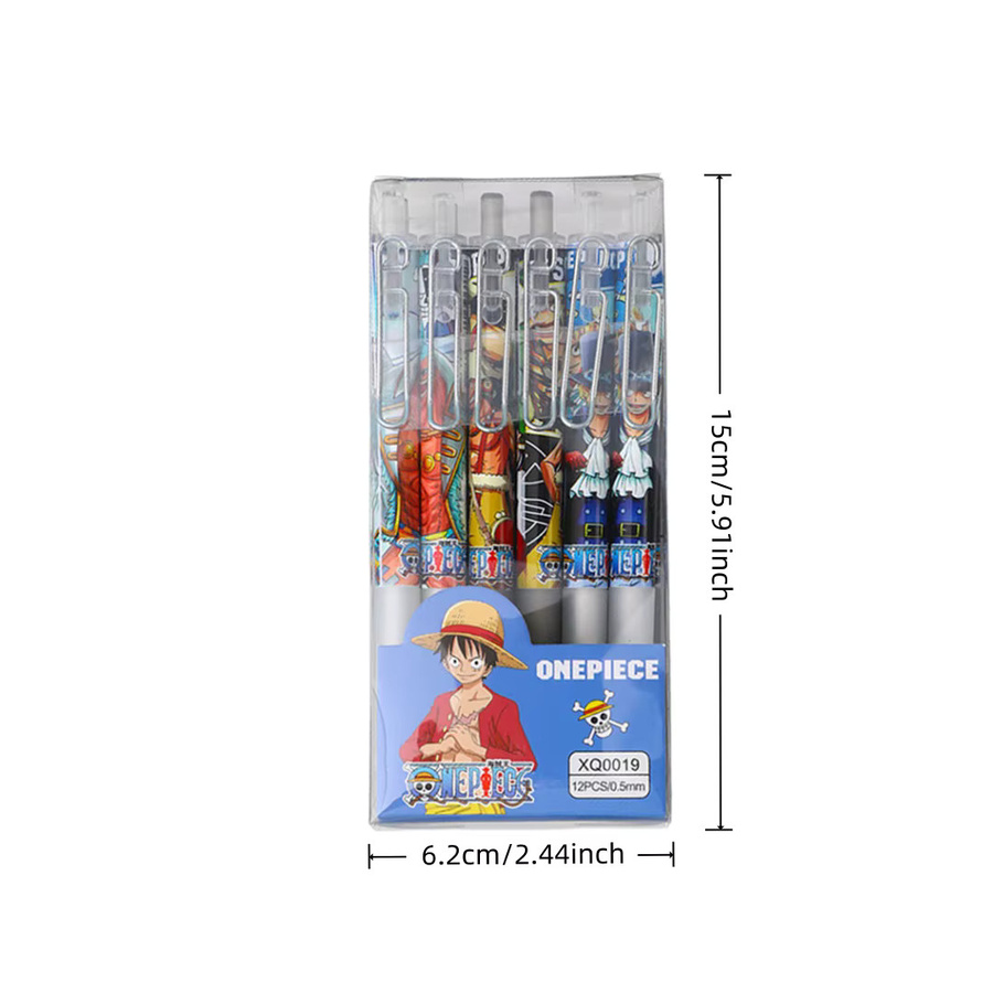 Bandai One Piece Anime Gelstifte-Set, 12er-Pack, Mehrfarbig mit schwarzer Tinte - Bild 2