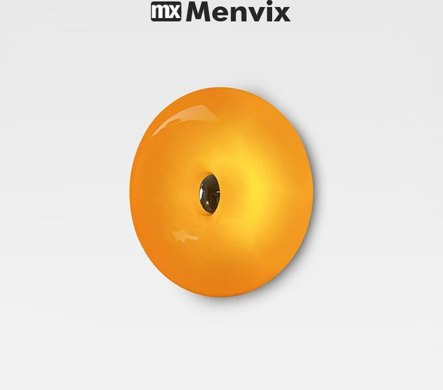 Menvix Donut Glas Wandleuchte Orange mit LED und Touch-Schalter für Wohnzimmer, Schlafzimmer und Home Office - Bild 1