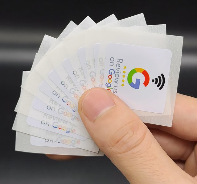 SZGHR NFC Google-Bewertungsetiketten Programmierbar 504 Bytes 13,56MHz Schwarz B: 3 cm, B: 3 cm - Bild 1