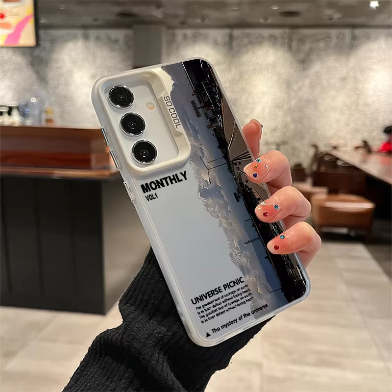 Highway & Sunset Handyhülle für Samsung Galaxy A56 A55 A54 A36 A35 A34 A26 A25 A24 A16 A15 A14 Laser Hard Case in Grau Multicolour - Bild 2