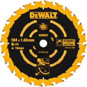 DEWALT Kreissägeblatt für Handkreissägen DT10302-QZ mit 184 mm Durchmesser und 24 Zähnen für Holz und Metall - Bild 2