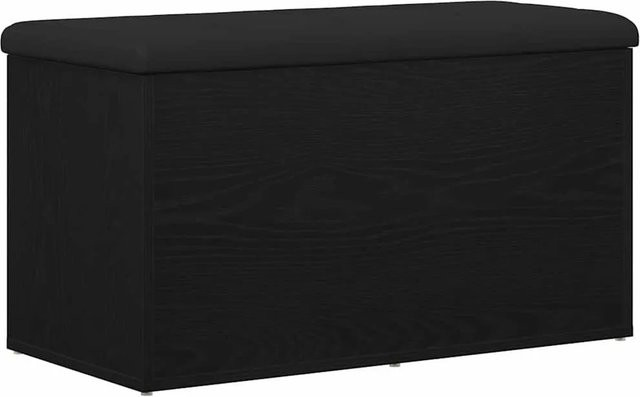 vidaXL Sitzbank mit Stauraum in Schwarz und Eichen-Optik, B/T/H: 82 x 42 x 45 cm - Bild 1