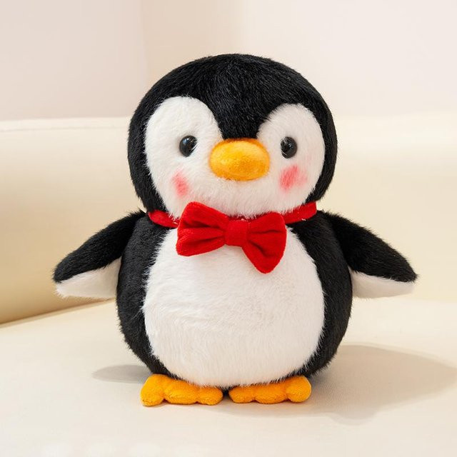 Yiran toy Süßer Pinguin Plüschtier, Schwarz, Weiß, Rot, Orange, 25cm - Bild 1