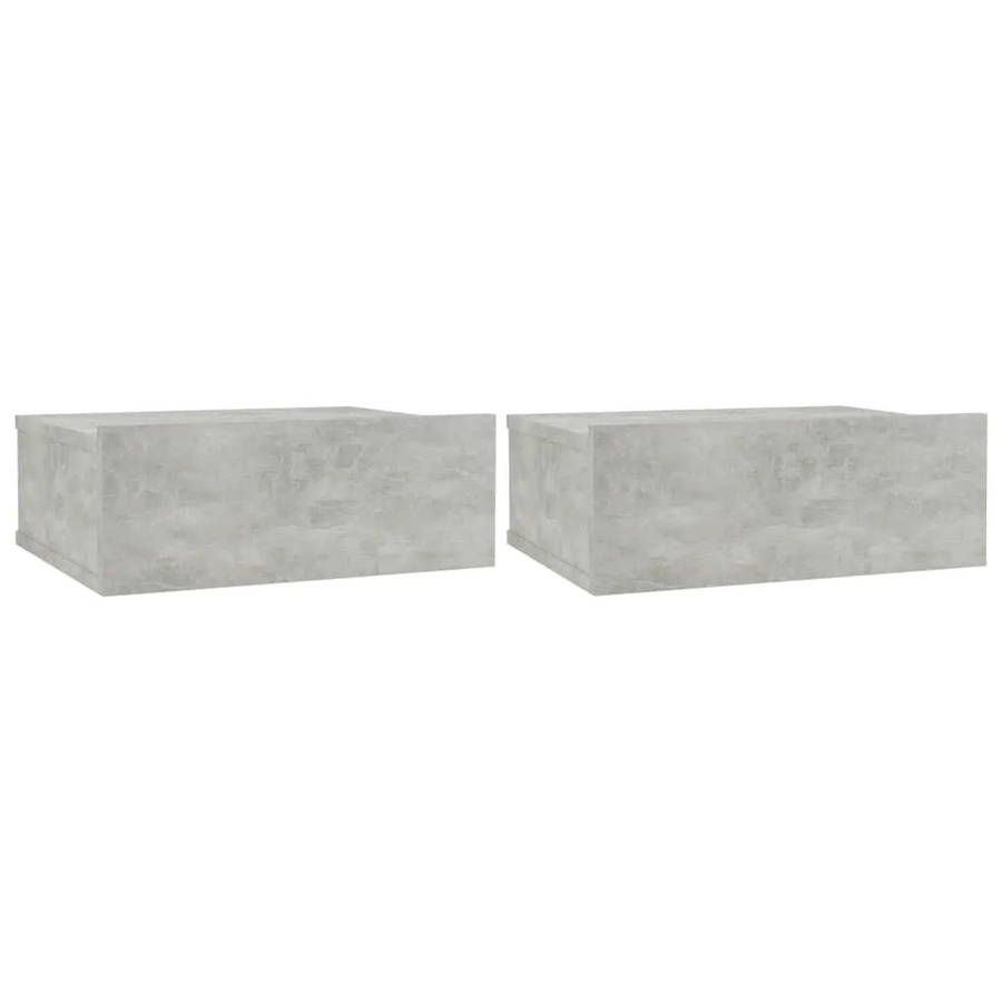vidaXL Hängende Nachttische 2er Set Betongrau aus Holzwerkstoff B/T/H: 40 x 30 x 15 cm - Bild 2