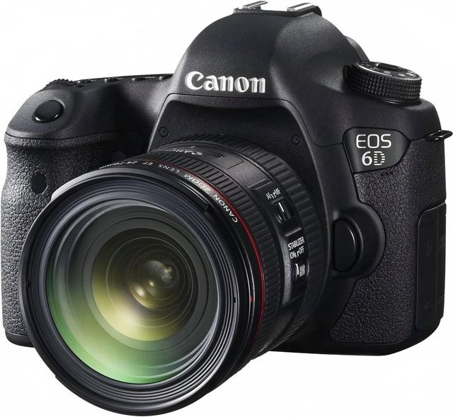 Canon EOS 6D Vollformat-DSLR-Kamera mit EF 24-70mm f/4L IS USM Zoomobjektiv in Schwarz - Bild 1