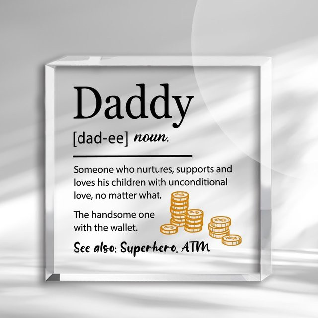CIFBUY Acryl-Plakette in Transparent und Weiß als Geschenk zum Vatertag oder Geburtstag - Bild 1