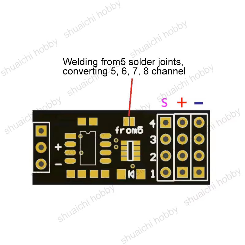 YUENHOANG Sbus zu PWM Wandler, 2-teiliges Set, 4ch PWM/1 kanal ppm Ausgang - Bild 3