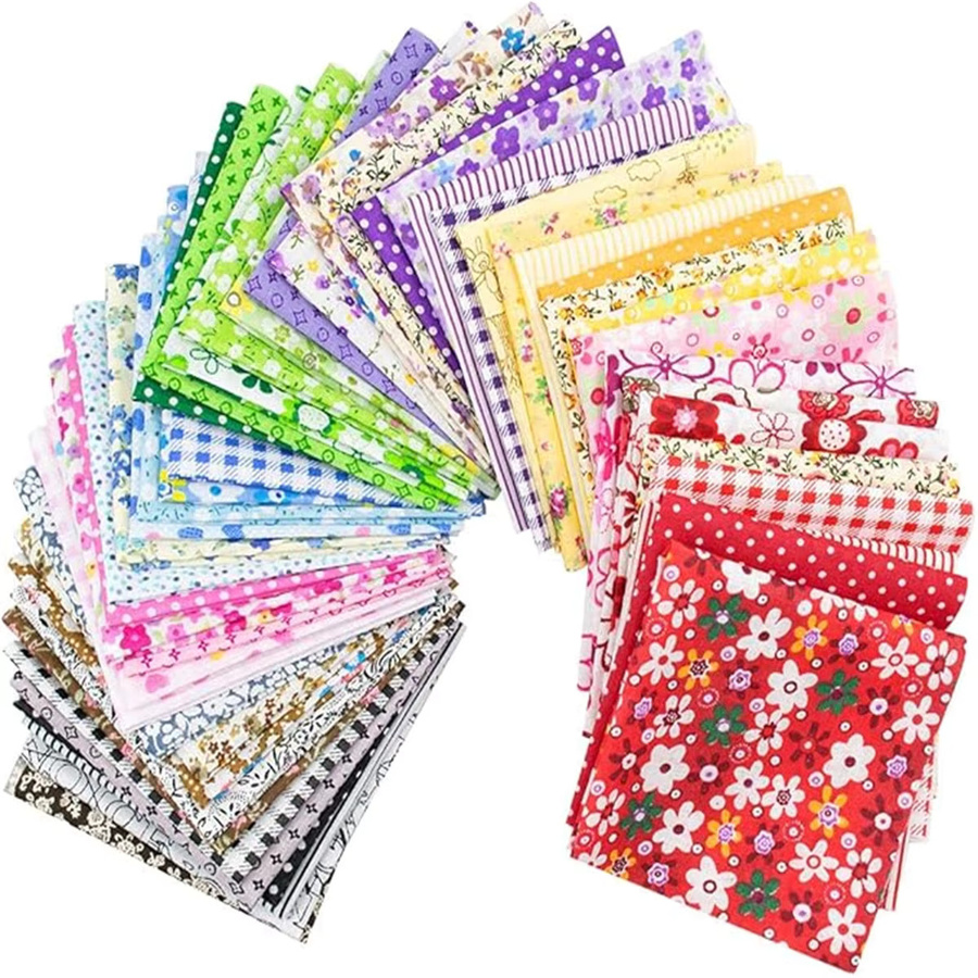 300 Stück Baumwoll Stoff Quadrate für DIY Patchwork und Quilten, Mehrfarbig, 10 x 10 cm - Bild 2