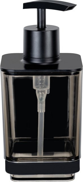 WENKO Vacuum-Loc Quadro Seifenspender mit Pumpe, schwarz/transparent, wiederbefüllbar - Bild 1