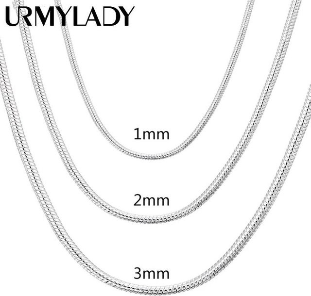 URMYLADY Schlangenkette 925 Silber, 55 cm, Unisex - Bild 1