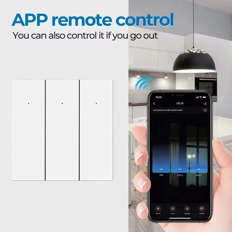 Tuya ZigBee Smart Lichtschalter in Weiß, moderner Wanddruckschalter ohne Neutralleiter und ohne Kondensator, kompatibel mit Alexa und Google Assistant - Bild 3