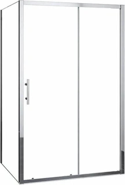 Duschparadies Duschkabine mit Schiebetür und Seitenwand aus ESG Sicherheitsglas, Farbe Transparent/Silber, B/T/H: 110 x 70 x 190 cm - Bild 1