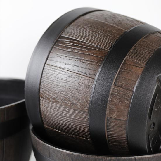 Liruikang Blumentopf mit integriertem Drainagesystem in Braun im rustikalen Stil aus Harz - Bild 3