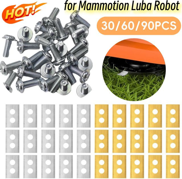 Mammotion Rasentrimmer-Klingen für Luba Roboter mit Unterlegscheiben und Schrauben, Silber, 30 Stück - Bild 1