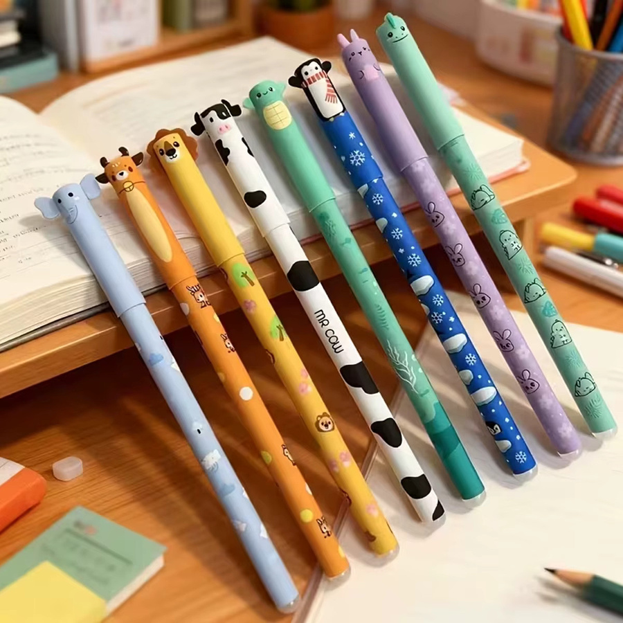 8 bunte löschbare Cartoon-Gelstifte mit 0,5 mm Spitze für Notizen und zum Markieren, Multicolor - Bild 4