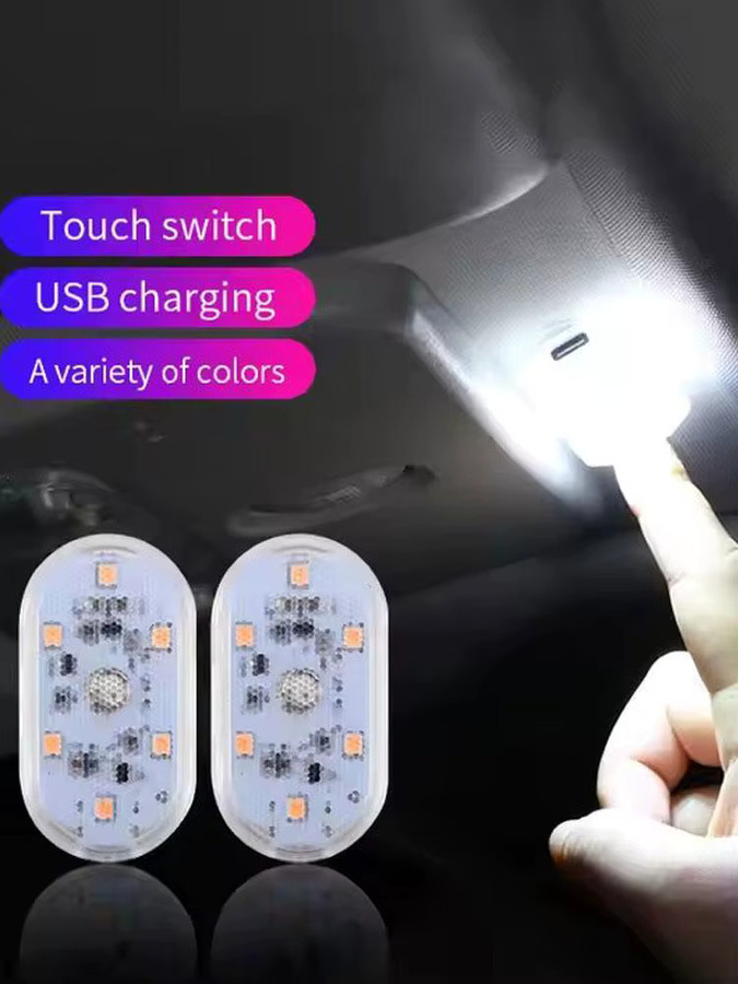 Drahtlose LED Auto Innenbeleuchtung mit Touch-Funktion und USB-Ladefunktion in Weiß - Bild 7