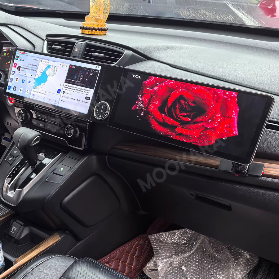 Aotsr Android Auto Stereo Multimedia Radio mit Dual Screen und GPS für Honda CR-V 2017-2021, Schwarz, 24,6 Zoll - Bild 3