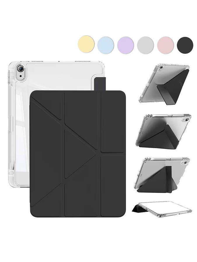 PHYLYN Y Fold Clear Crystal Schutzhülle für iPad in Pink, Flip-Hülle kompatibel mit iPad Air 4/5/6, iPad Mini und verschiedenen iPad Generationen - Bild 7