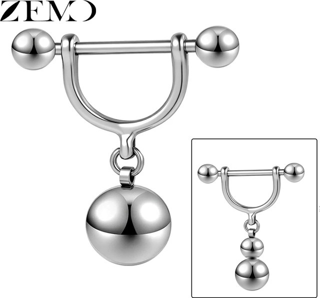 ZEMO Nippelringe Tropfen, Edelstahl, Silber, Punk - Bild 1
