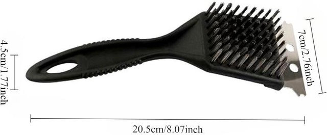 Grillbürste von Love Home Garden mit Stahldrahtborsten in Schwarz für Gasgrills - Bild 1