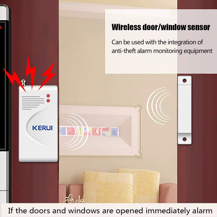 KERUI Drahtloser Tür- und Fenstersensor 433 MHz in Weiß für WIFI und GSM Alarmsysteme - Bild 2
