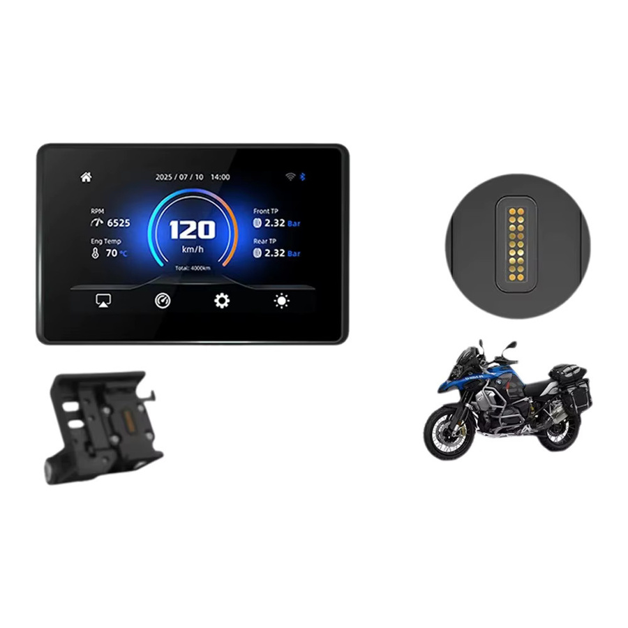 Jansite Kabelloser CarPlay und Android Auto Moto Monitor mit GPS-Navigation für BMW Motorräder in Schwarz - Bild 7