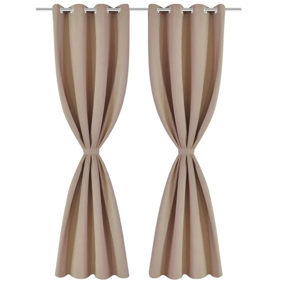vidaXL Verdunkelungsvorhang mit Metallringen in Beige, B: 135 cm, H: 245 cm - Bild 2