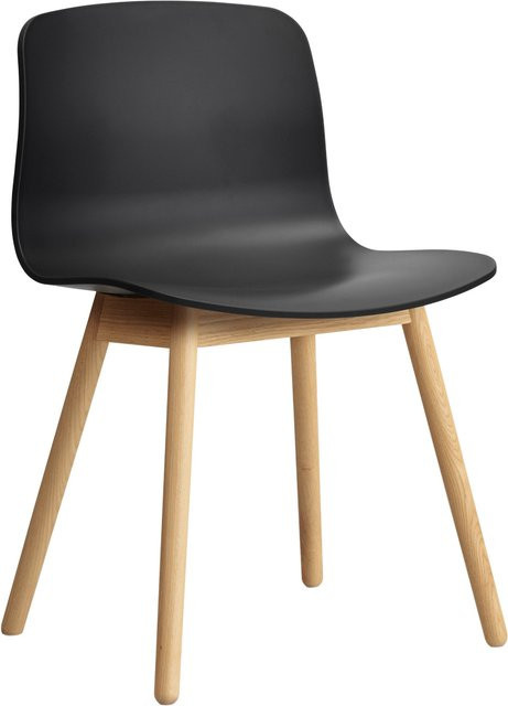 HAY About A Chair AAC 12 Designstuhl aus Polypropylen in Schwarz mit Eichengestell - Bild 1
