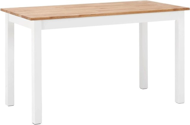Bessagi Home Esstisch Antalia aus Echtholz in Natur und Weiß, rechteckig, B/T/H: 100 x 60 x 75 cm - Bild 1