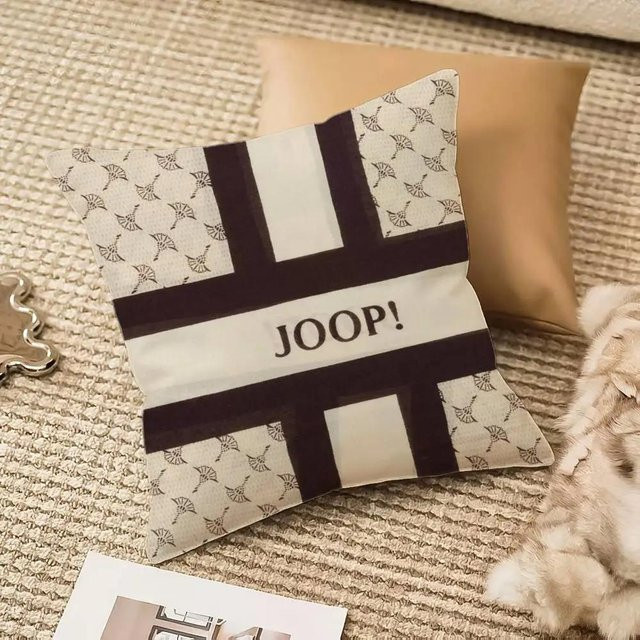 Moderne J-Joops Kissenhülle in Beige mit unsichtbarem Reißverschluss, quadratisch, B/B/B: 18 x 18 x 18 cm - Bild 1