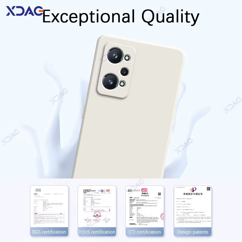 Luxus Dual Liner Silikon Schutzhülle für Realme GT2, GT Neo 2 und Q5 Pro in Grau - Bild 3
