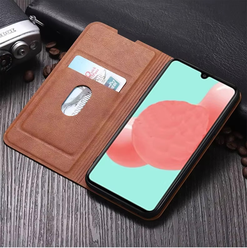 VIVO Retro Luxus Leder Hülle mit Magnet-Flip-Funktion für X200 Pro Mini X300 X100 X90 X80 in Rot und Braun - Bild 4