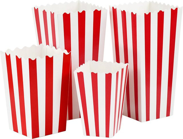 10 Stück Popcorn-Papierboxen von ZQCXLD, rot-weiß gestreifte Snackbehälter für Party und Filmabend - Bild 1