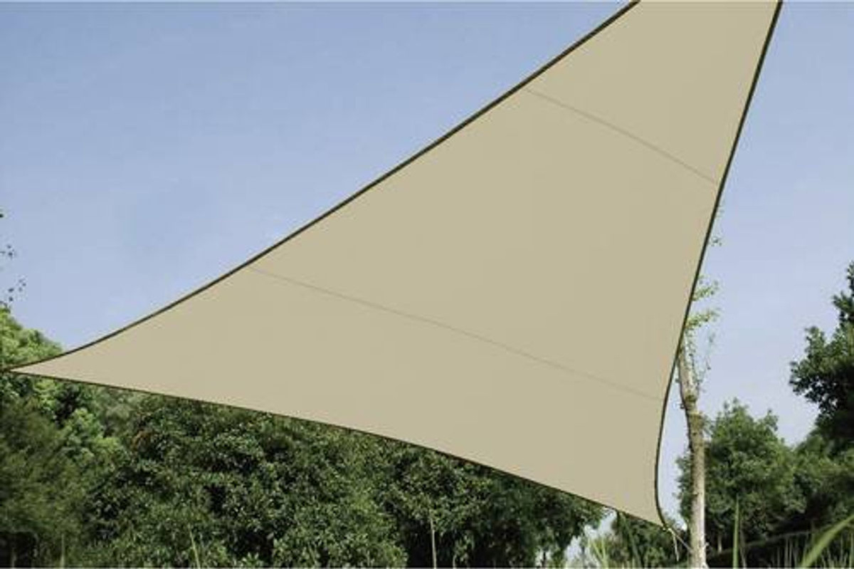 Perel Dreieck-Sonnensegel aus PE-Gewebe in Beige/Creme/Sand, B/T: 360 x 360 cm - Bild 2