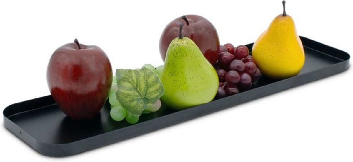 Rechteckiges Metall Kerzentablett von SPETEBO in Schwarz, Dekotablett mit Rand, B: 50 cm, T: 13 cm, H: 1,5 cm - Bild 1