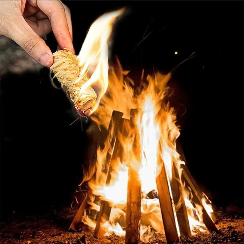 IQiuhike Natürliche Feueranzünder in Braun für Kamin, Lagerfeuer, Schornstein und Grill - Bild 5