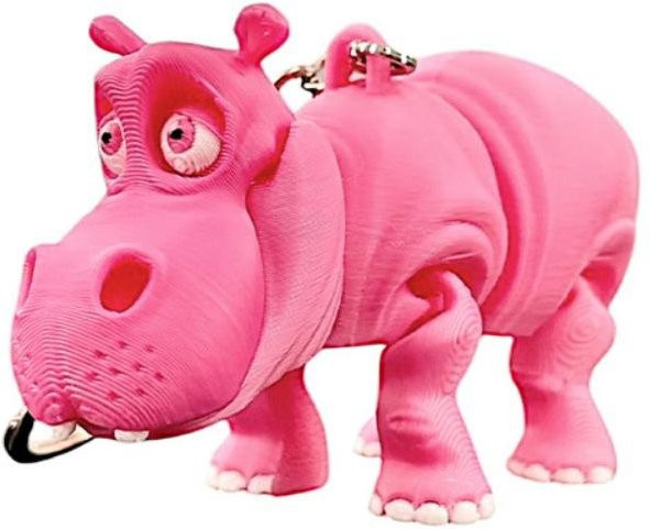 Yiran bag Nilpferd Schlüsselanhänger Rosa Mehrgelenkige Tierfigur - Bild 1