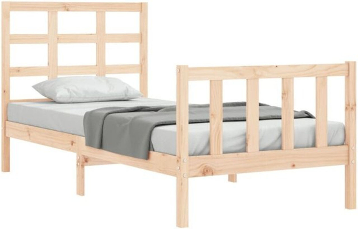 Massivholzbett Vidaxl aus Kiefer in Braun im Landhaus- und Skandinavischen Stil, B/T/H: 100 x 200 x 105,5 x 205,5 cm - Bild 1