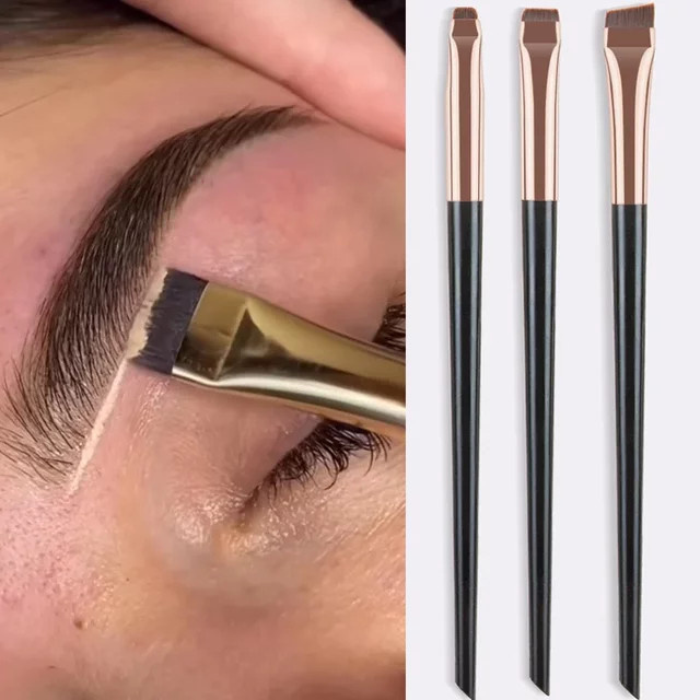 Eyeliner, Augenbrauen und Kontur Make-up Pinsel, 3-teiliger Satz - Bild 1