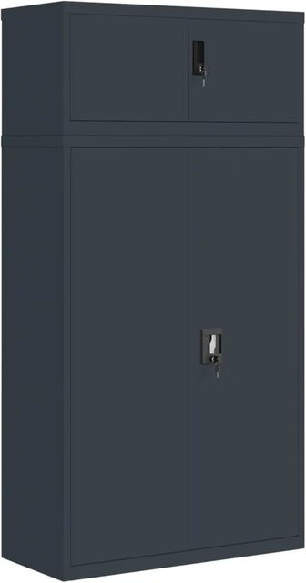 vidaXL Aktenschrank aus Stahl in Anthrazit mit Türen und Schloss, B/T/H: 90 x 40 x 180 cm - Bild 1