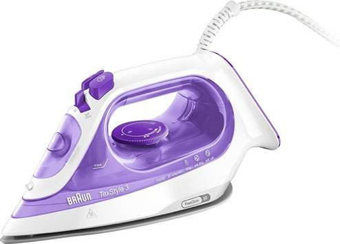 Braun TexStyle 3 SI 3042 VI Dampfbügeleisen in Weiß/Violett - Bild 1