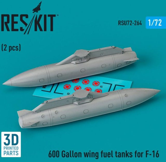 ResKit Models 600 Gallon wing fuel tanks for F-16 & JASDF F2, 2-teiliges Set - Bild 1