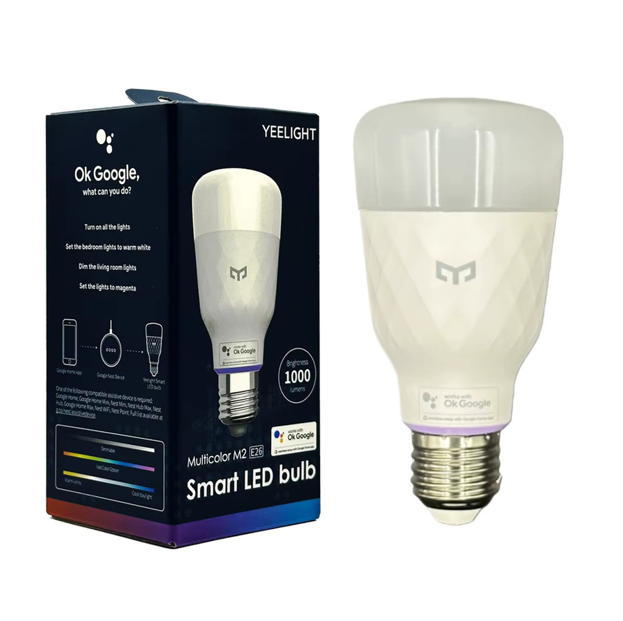 YEELIGHT Smart LED-Glühbirne M2, RGB Multicolour, E27, Bluetooth-Verbindung, dimmbar, 1700 K–6500 K, kompatibel mit Google Assistant - Bild 2