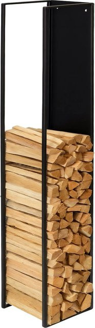 Relaxdays Kaminholzregal aus Eisen in Schwarz zur Wandmontage, B/T/H: 160 x 25 x 25 cm - Bild 1
