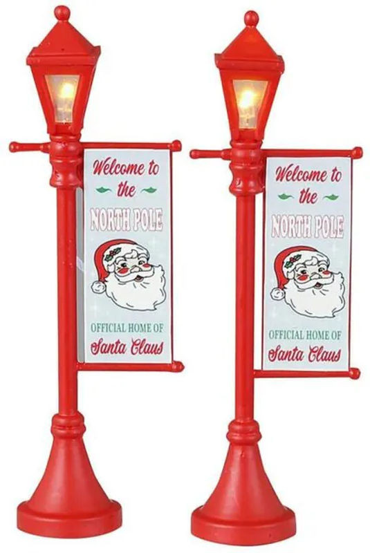 Lemax North Pole Laternen Set aus 2 Stück, rot, für Weihnachten - Bild 1