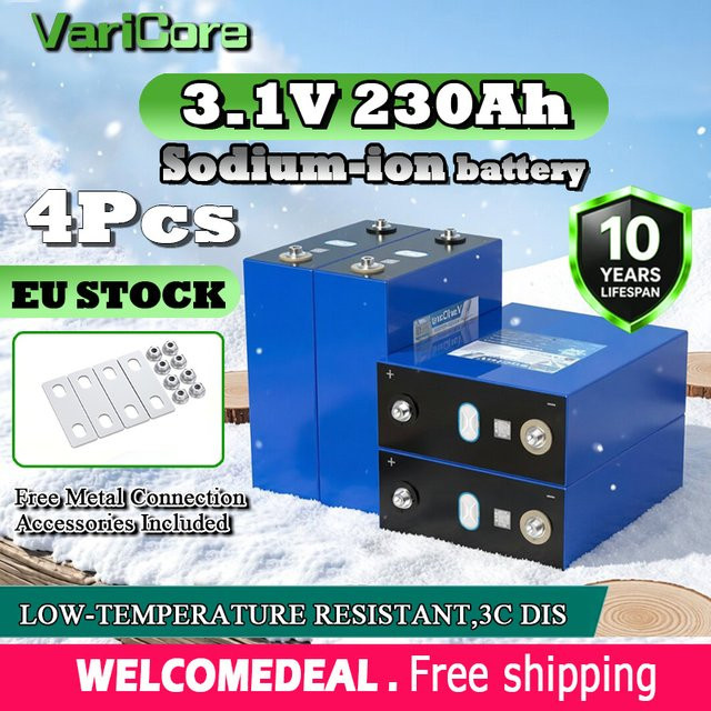 VariCore Natrium-Ionen-Batteriezelle Klasse A 3,1V 230Ah kältebeständig für DIY 12V 24V RV Solar Off-Grid-Energiespeicher in Blau - Bild 1