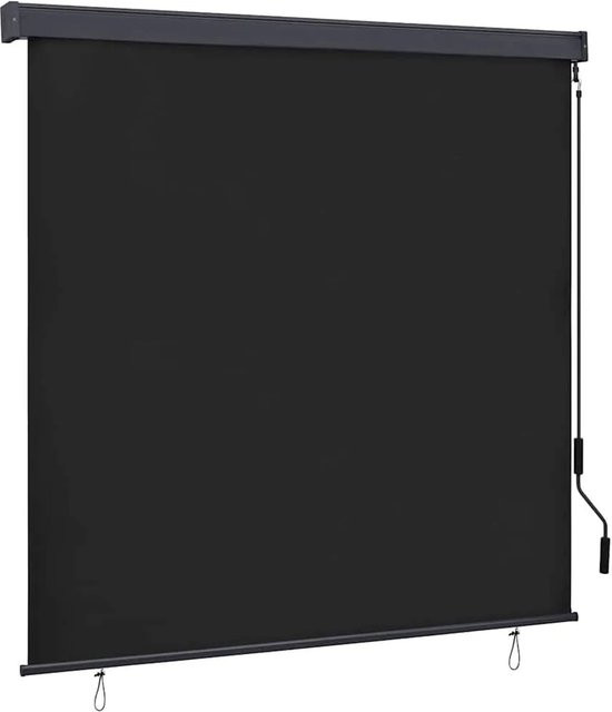 vidaXL Rollo mit Vorhängen Anthrazit aus Polyester und Aluminium, B: 180 cm, H: 250 cm - Bild 1
