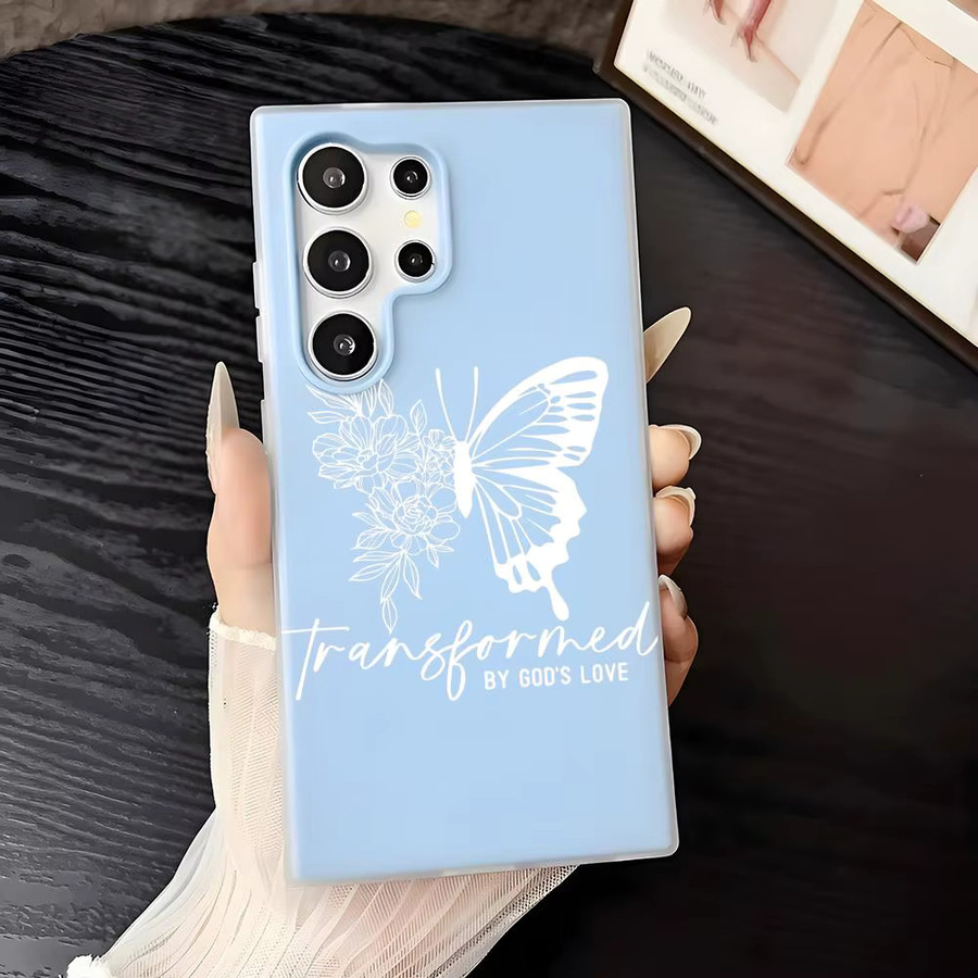Transparente TPU Handyhülle mit abnehmbarem Kartenhalter und Schmetterlingsmuster für Samsung S22-S26, Mehrfarbig - Bild 2