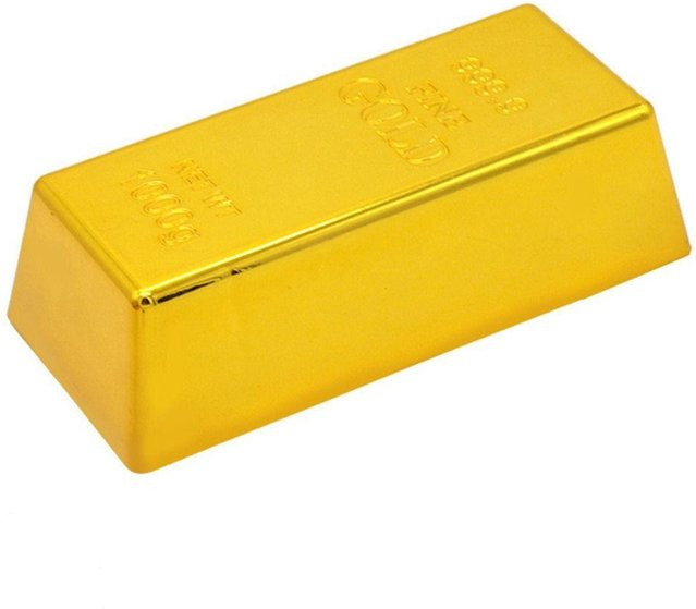 Qijuestate Goldbarren Briefbeschwerer in Gold als dekorative Heimdekoration aus Kunststoff - Bild 1